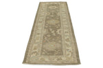 3x9 Gray and Ivory Turkish Oushak Runner