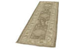 3x9 Gray and Ivory Turkish Oushak Runner