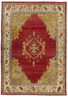 9x13 Red and Ivory Turkish Oushak Rug