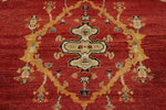 9x13 Red and Ivory Turkish Oushak Rug