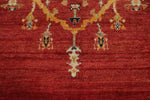 9x13 Red and Ivory Turkish Oushak Rug