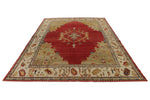 9x13 Red and Ivory Turkish Oushak Rug