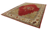 9x13 Red and Ivory Turkish Oushak Rug