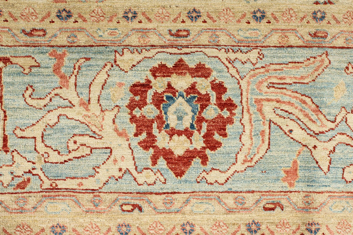 8x10 Red and Blue Turkish Oushak Rug
