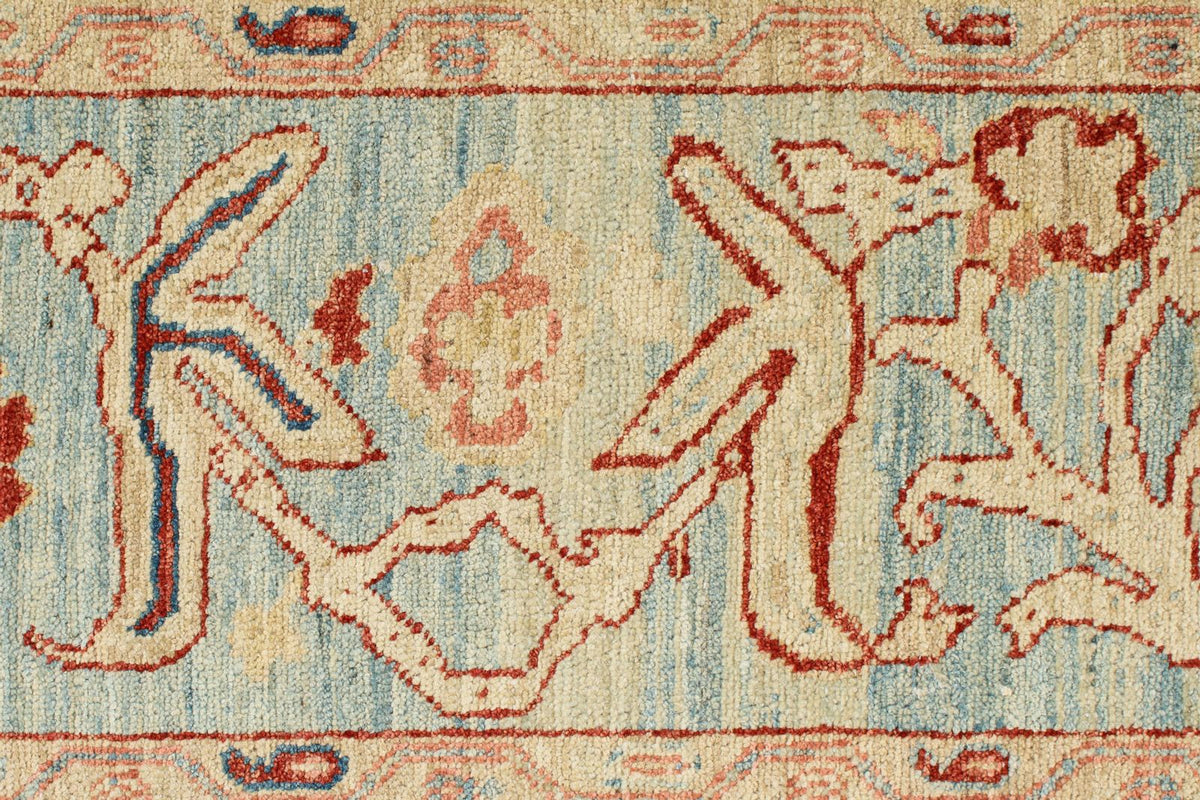 8x10 Red and Blue Turkish Oushak Rug