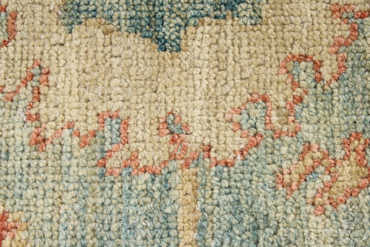 8x10 Red and Blue Turkish Oushak Rug