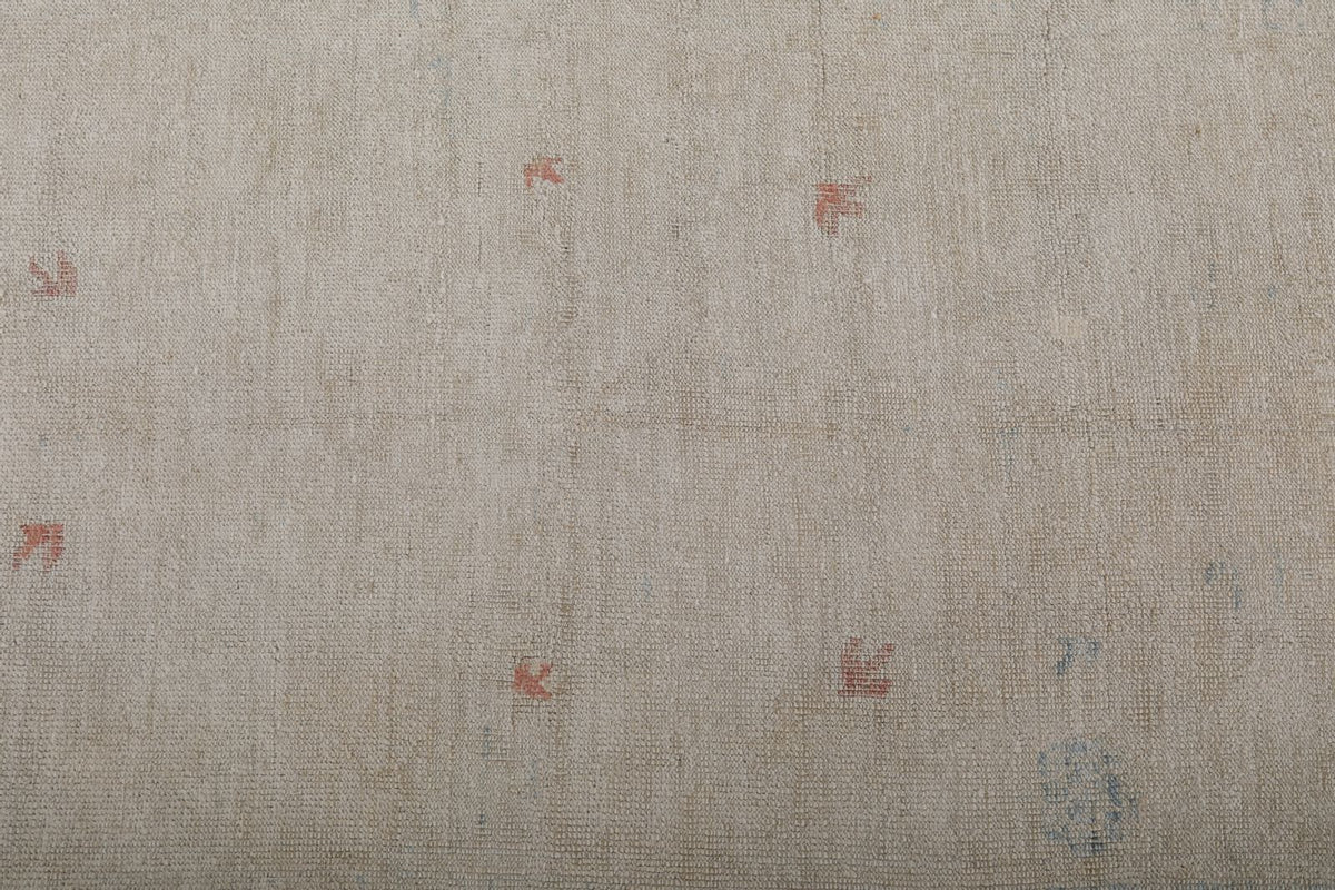 3x30 Ivory and Light Blue Oushak Runner