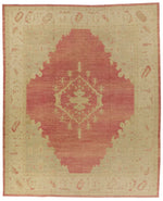 13x15 Beige and Red Turkish Oushak Rug