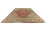 13x15 Beige and Red Turkish Oushak Rug