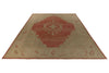 13x15 Beige and Red Turkish Oushak Rug