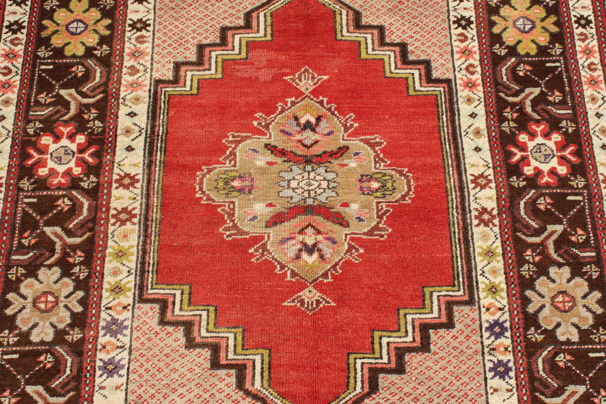 4x6 Red and Brown Turkish Tribal Rug