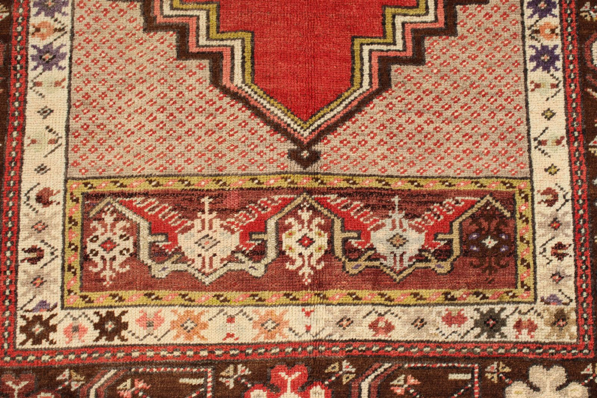 4x6 Red and Brown Turkish Tribal Rug