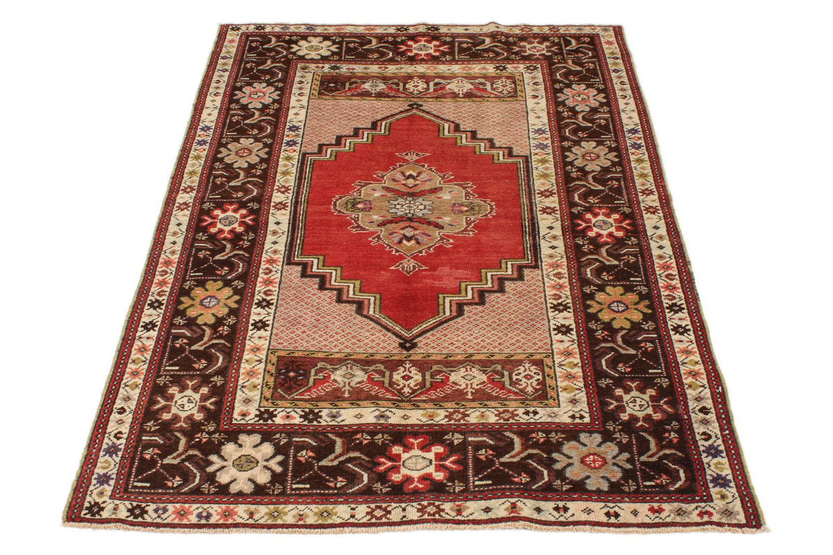 4x6 Red and Brown Turkish Tribal Rug