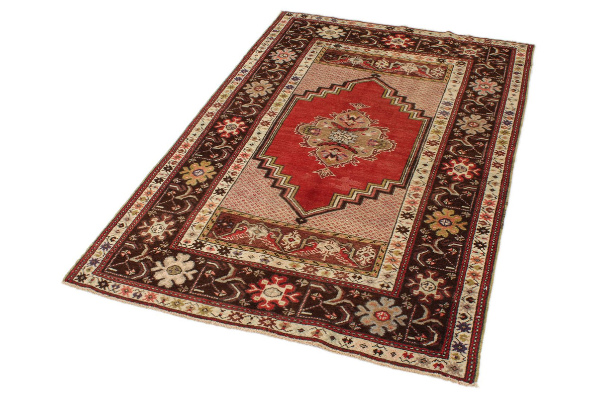 4x6 Red and Brown Turkish Tribal Rug