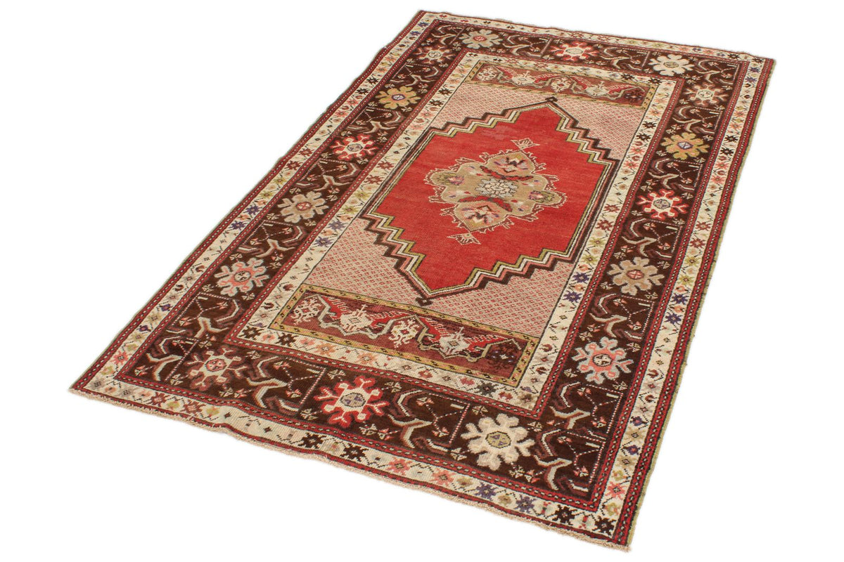 4x6 Red and Brown Turkish Tribal Rug