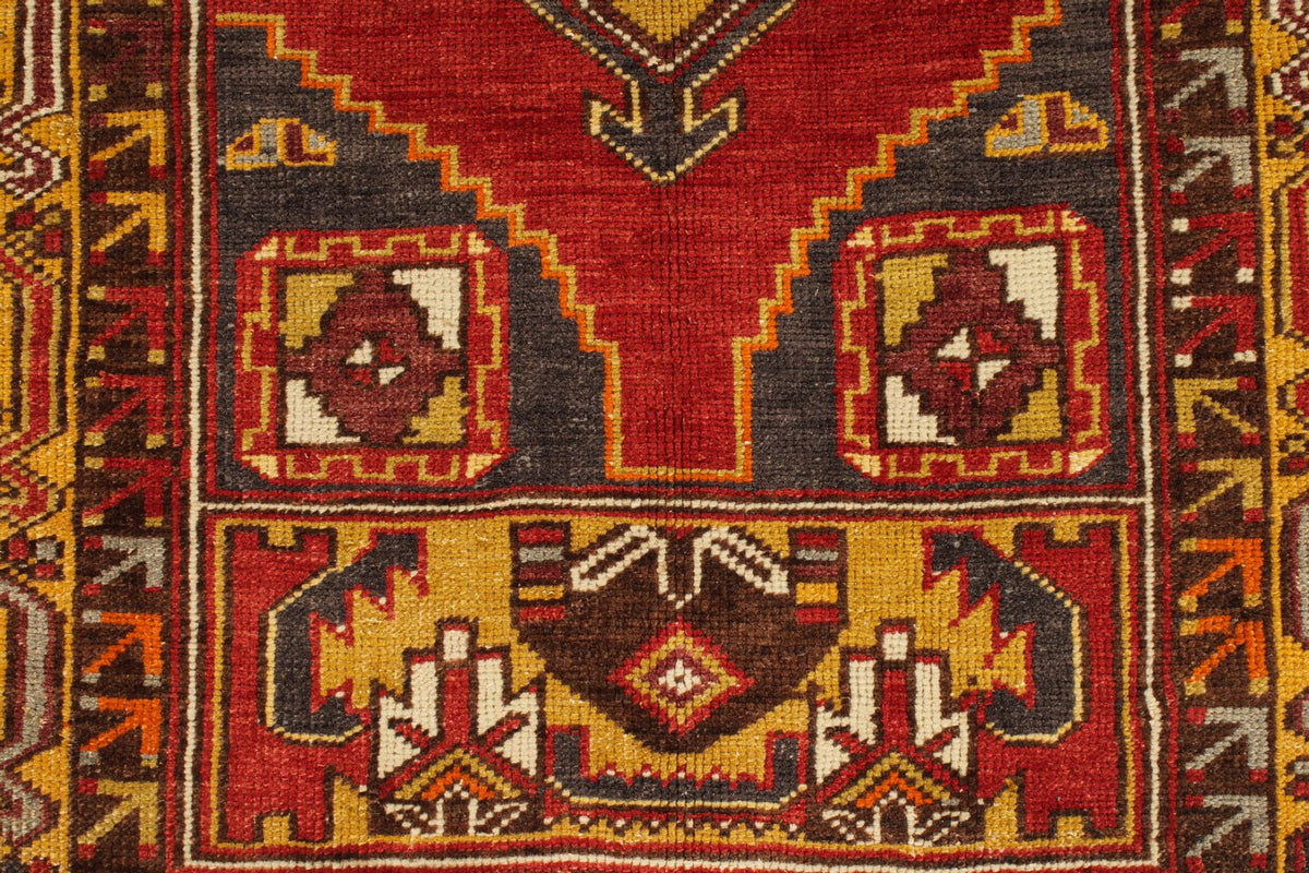 4x6 Red and Gold Turkish Tribal Rug