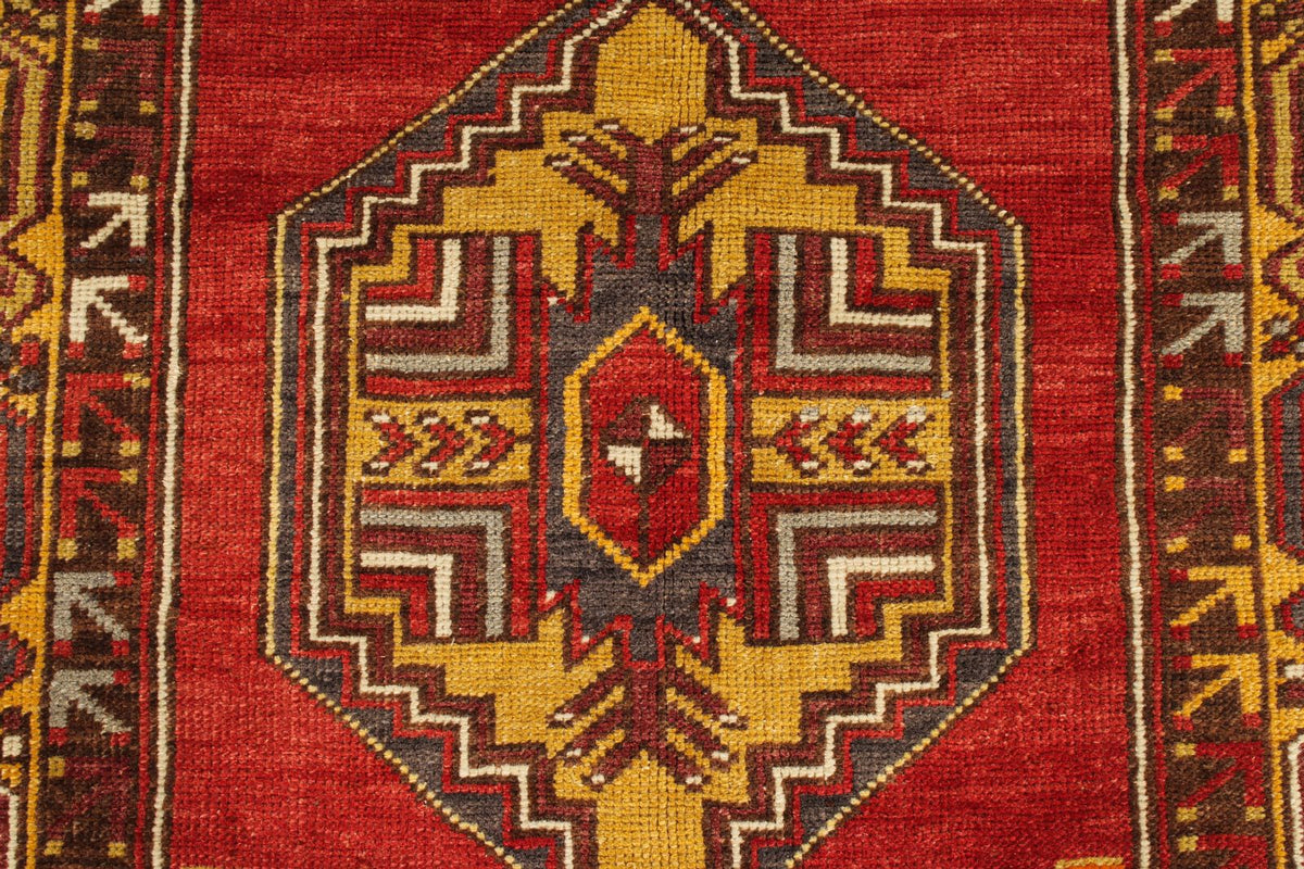 4x6 Red and Gold Turkish Tribal Rug