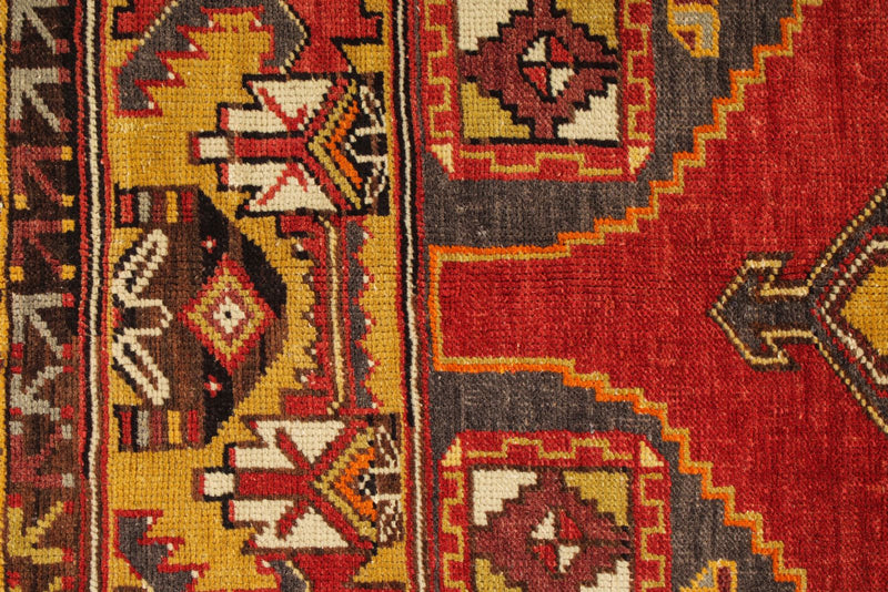 4x6 Red and Gold Turkish Tribal Rug