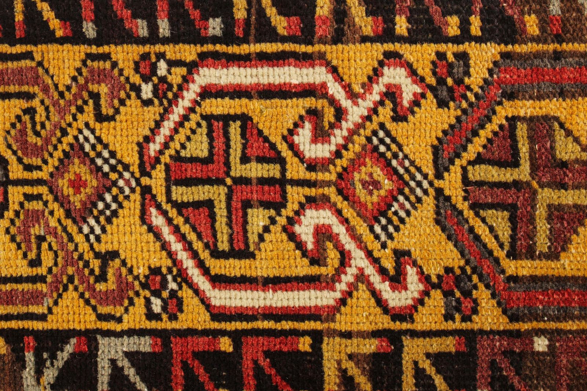 4x6 Red and Gold Turkish Tribal Rug