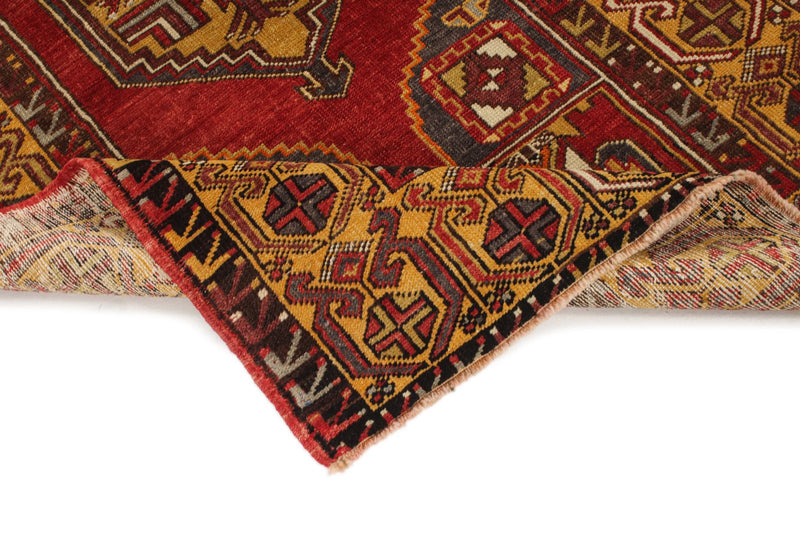 4x6 Red and Gold Turkish Tribal Rug