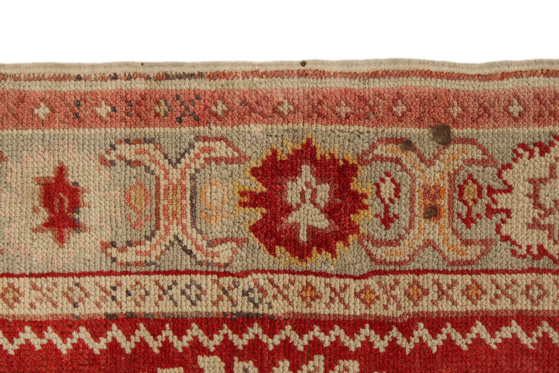 4x7 Red and Ivory Turkish Tribal Rug