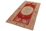 4x7 Red and Ivory Turkish Tribal Rug