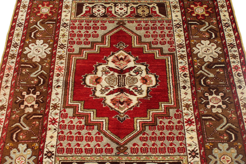 4x6 Red and Brown Turkish Tribal Rug