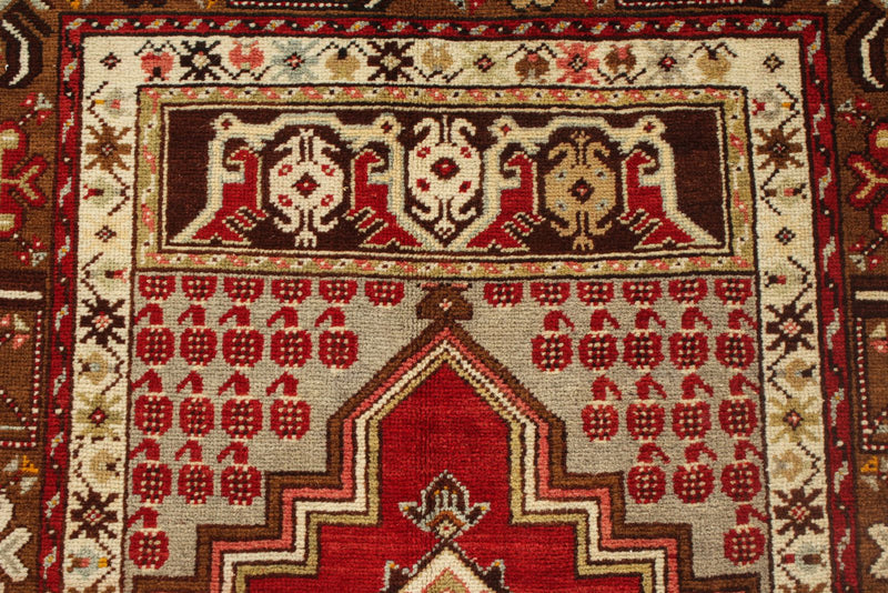 4x6 Red and Brown Turkish Tribal Rug