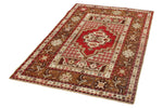 4x6 Red and Brown Turkish Tribal Rug