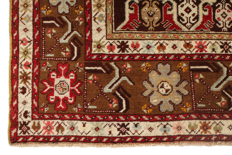 4x6 Red and Brown Turkish Tribal Rug