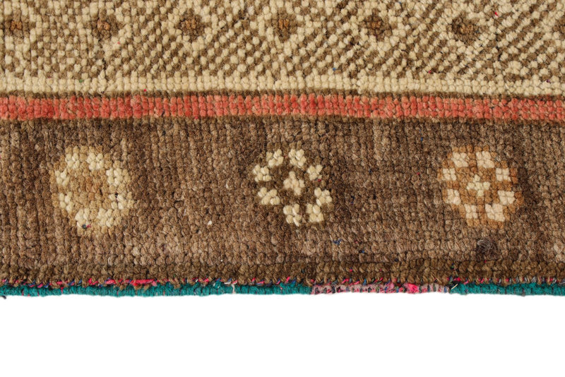 6x11 Beige and Brown Turkish Tribal Rug