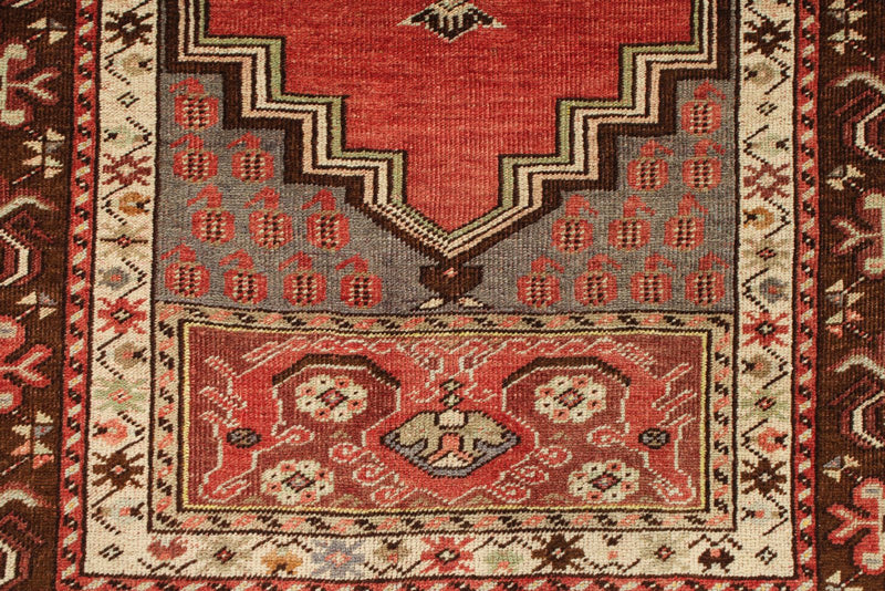 4x6 Red and Brown Turkish Tribal Rug