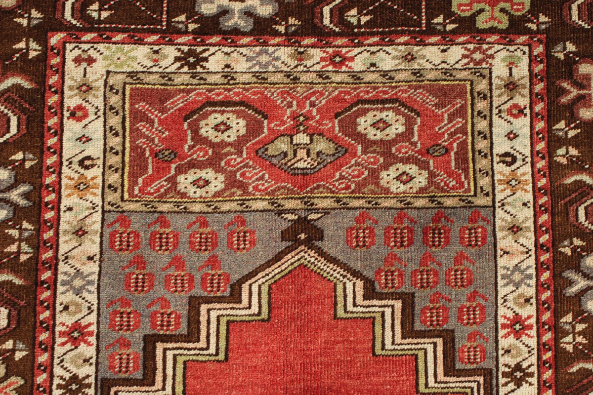 4x6 Red and Brown Turkish Tribal Rug