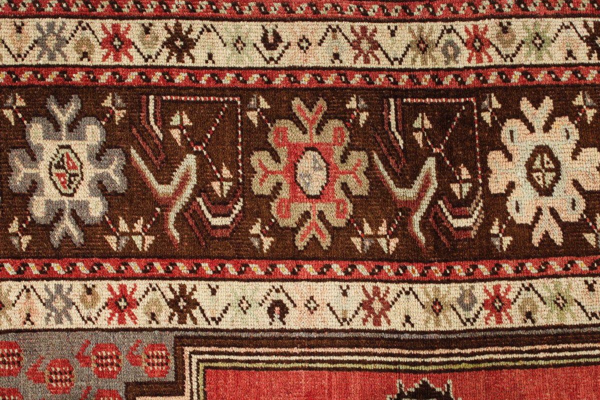 4x6 Red and Brown Turkish Tribal Rug