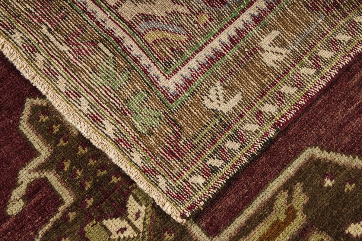 4x6 Purple and Green Turkish Tribal Rug