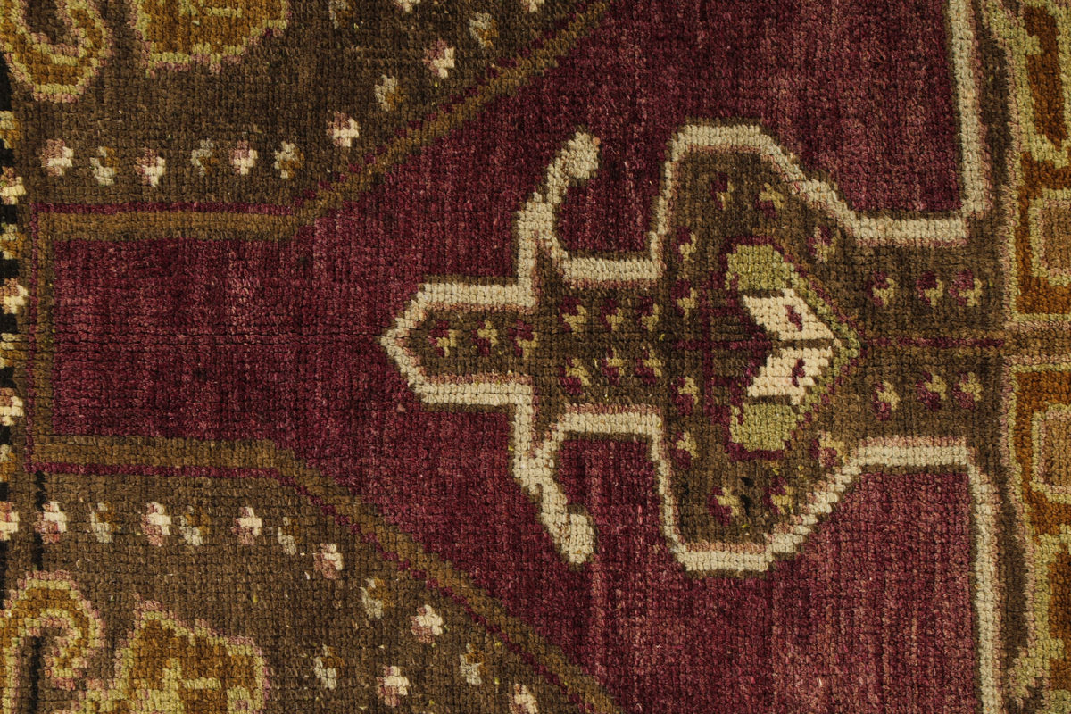 4x6 Purple and Green Turkish Tribal Rug