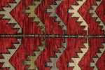 3x4 Red and Ivory Turkish Tribal Rug