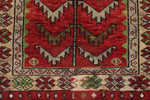 3x4 Red and Ivory Turkish Tribal Rug