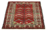 3x4 Red and Ivory Turkish Tribal Rug