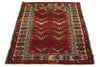 3x4 Red and Ivory Turkish Tribal Rug