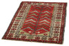 3x4 Red and Ivory Turkish Tribal Rug