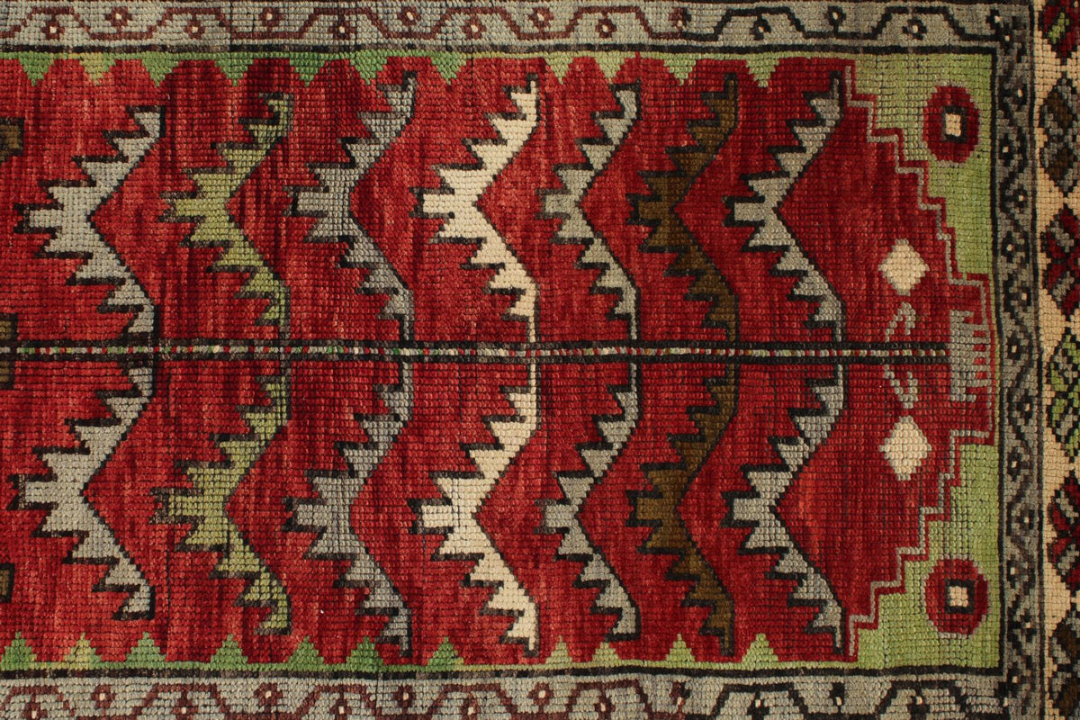 3x4 Red and Ivory Turkish Tribal Rug