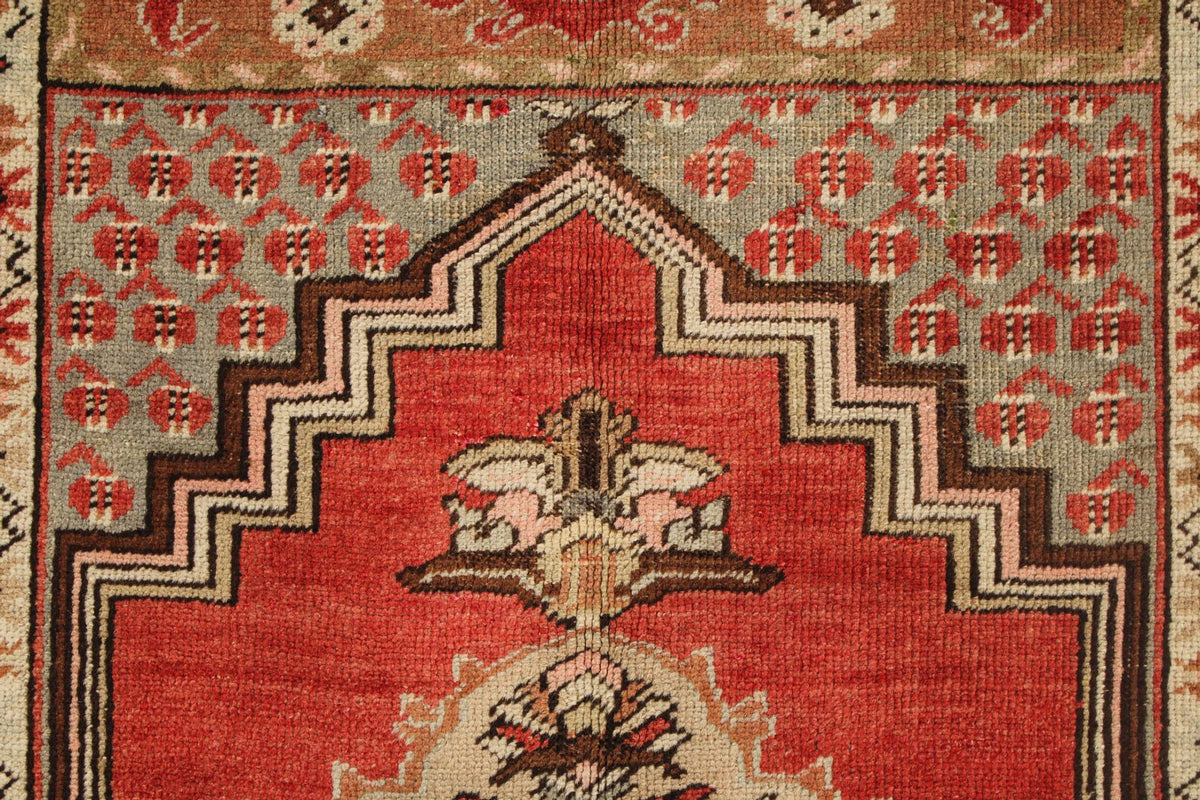 4x5 Red and Brown Turkish Tribal Rug