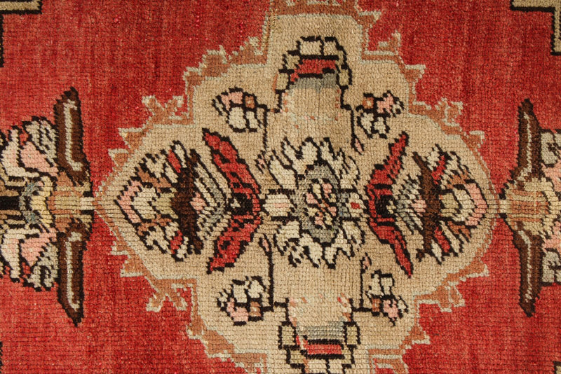 4x5 Red and Brown Turkish Tribal Rug