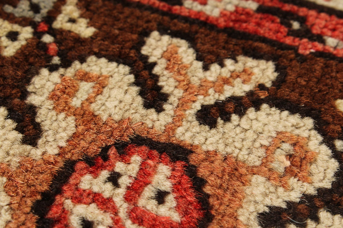 4x5 Red and Brown Turkish Tribal Rug