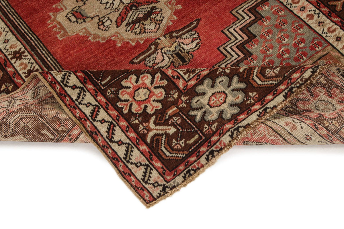 4x5 Red and Brown Turkish Tribal Rug