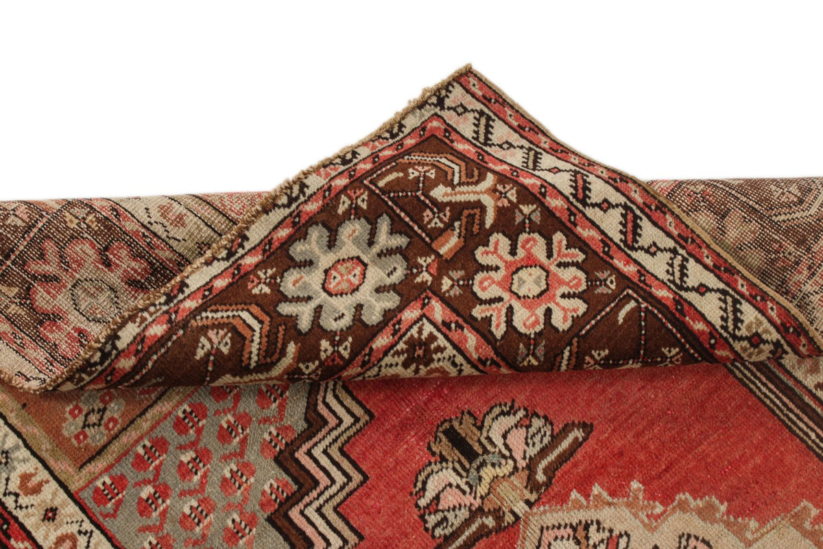 4x5 Red and Brown Turkish Tribal Rug