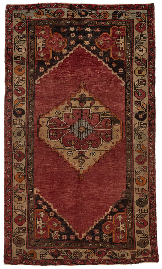 4x7 Red and Brown Turkish Tribal Rug