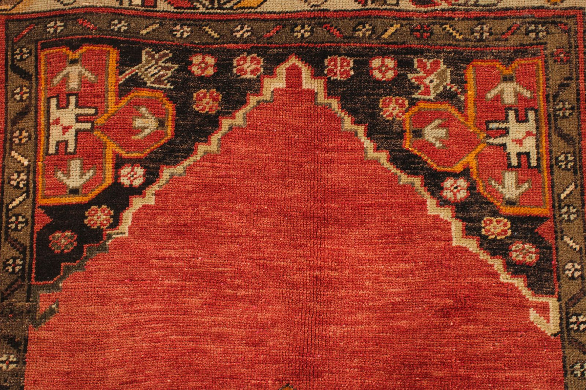 4x7 Red and Brown Turkish Tribal Rug
