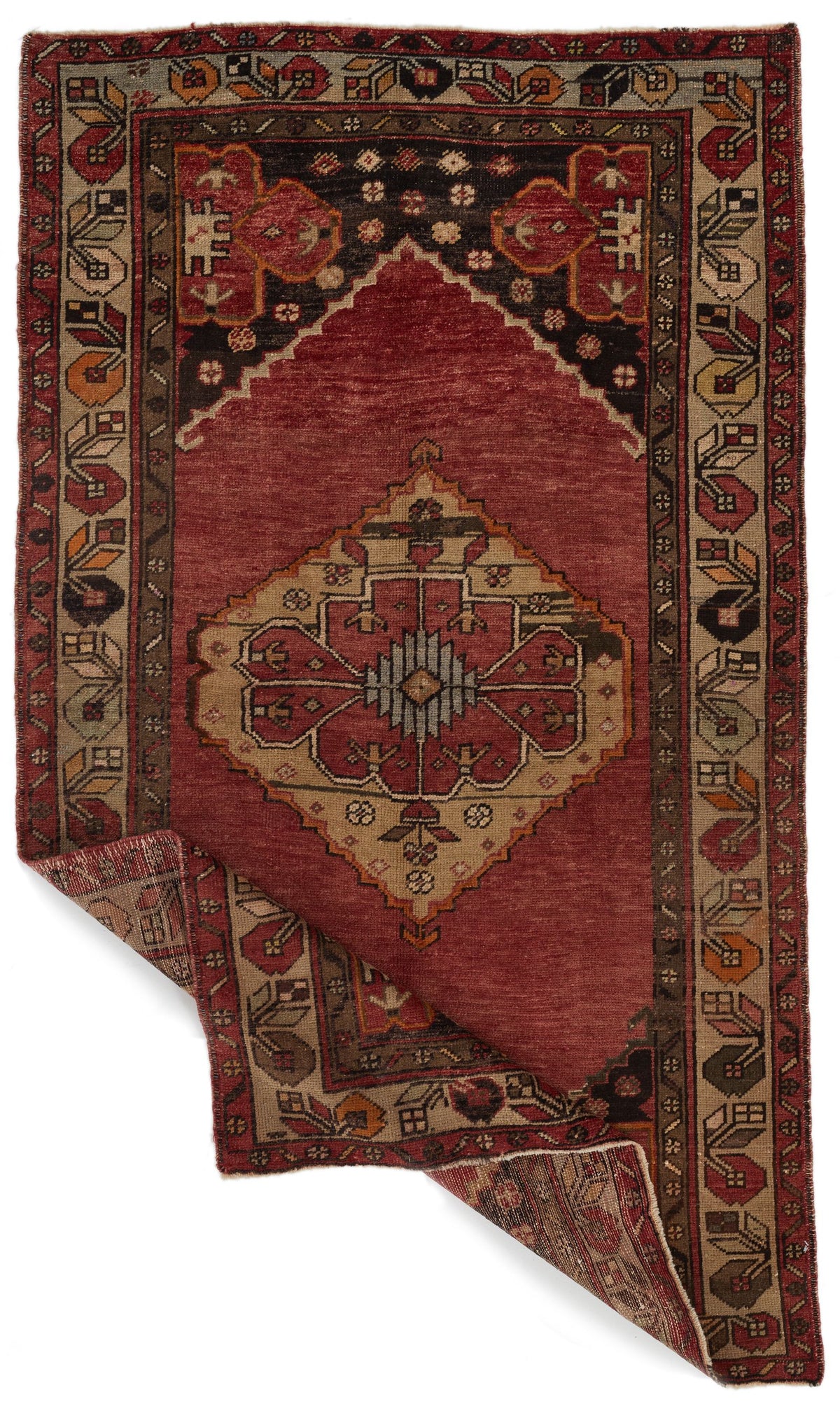 4x7 Red and Brown Turkish Tribal Rug